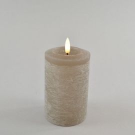 LED-Echtwachskerze mit Timer dunkelgrau