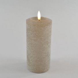 LED-Echtwachskerze mit Timer dunkelgrau