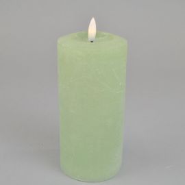 LED-Echtwachskerze mit Timer hellgrün
