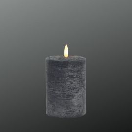 LED-Echtwachskerze mit Timer schwarz