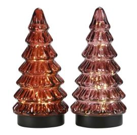 LED Glasbaum weinrot mit 15 LED´s