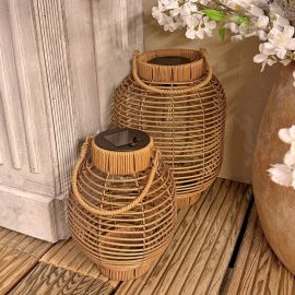 LED Hängelaterne / Windlicht braun mit Solar