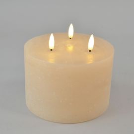 LED-Kerze beige mit 3 Dochten
