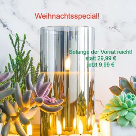 LED-Kerze inkl.Bluetooth-Lautsprecher, grau