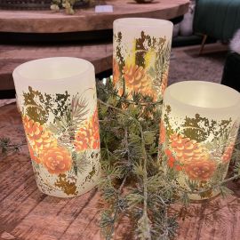 LED Kerzen Zapfen 3er Set