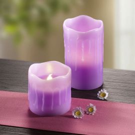 LED Kerzen lila mit Duft