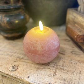 LED-Kugelkerze rosa