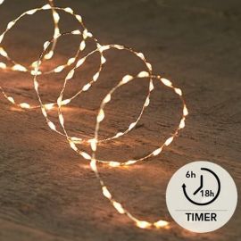 LED Silberdraht-Lichterkette - 330 LED´s warmweiß - mit Timer + Dimmer