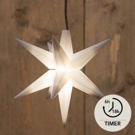 LED Stern weiß mit Timer (batteriebetrieben)