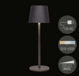 LED Tischlampe Riffel warmweiß/dimmbar anthrazit