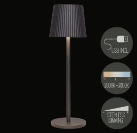 LED Tischlampe Riffel warmweiß/dimmbar anthrazit