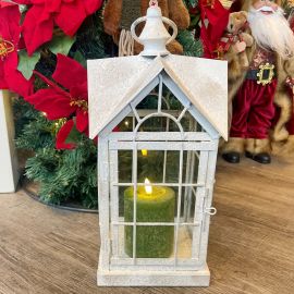 Laterne creme/gold Metall