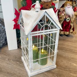 Laterne creme/gold Metall