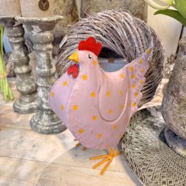Metallhuhn lila mit Punkten