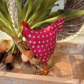 Metallhuhn pink gepunktet