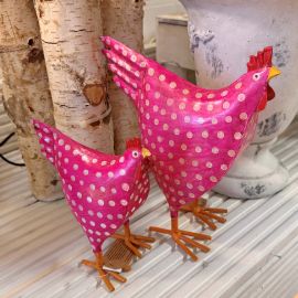 Metallhuhn pink gepunktet