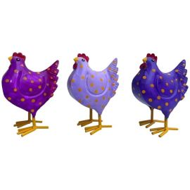 Metallhuhn purple gepunktet