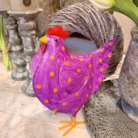 Metallhuhn purple mit Punkten 