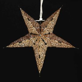 Mini Stern Mandala schwarz/goldglitter (5 Zacken)