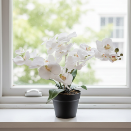 Orchidee weiß im Topf