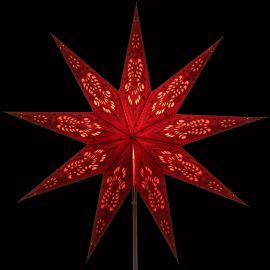 Papierstern Ganesha rot (9 Zacken)