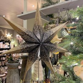Papierstern Meteor Goldcrash schwarz/goldglitter