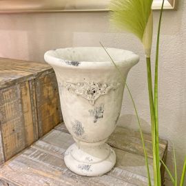 Pflanztopf Pokal Valo creme/weiß