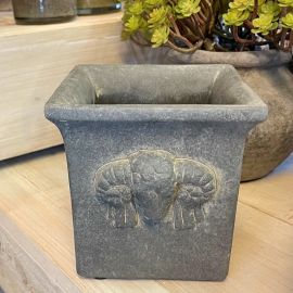 Pflanztopf quadratisch mit Tierkopf Majestic Vintage