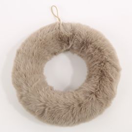 Plüsch Kranz taupe