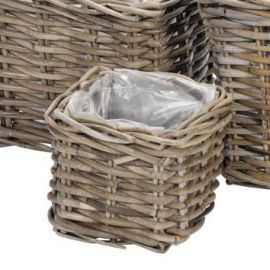 Rattankorb quadratisch grau