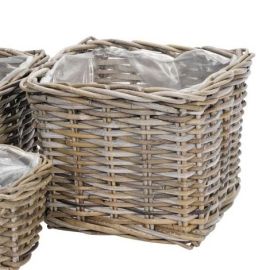 Rattankorb quadratisch grau