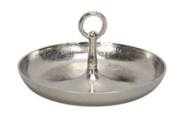 Servierschale mit Griff silber