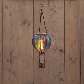 Solar Ballon blau mit Flammeneffekt (20 LED´s)