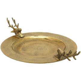 Tablett Dore rund gold/antik