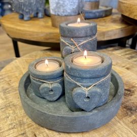 Tablett mit Teelichthaltern Majestic Vintage (4tlg. Set)