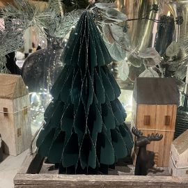 Tannenbaum mit Glitterrand aus Papier dunkelgrün