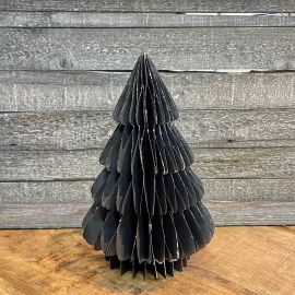 Tannenbaum mit Glitterrand aus Papier schwarz