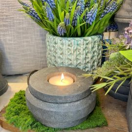 Teelichthalter Ufo Majestic Vintage grau