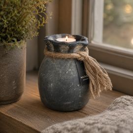 Teelichthalter mit Kordel Ancient Clay