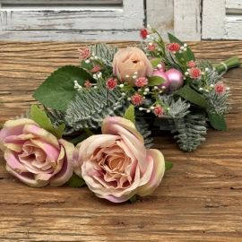 Tischaufleger Tanne/Rosen rosé