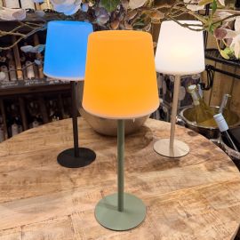 Tischlampe oliv USB wiederaufladbar - verschiedene Lichtfunktionen - 