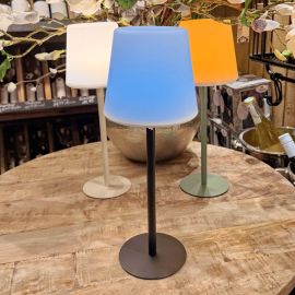 Tischlampe schwarz USB wiederaufladbar - verschiedene Lichtfarben -