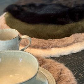 Tischset Plüsch schwarz