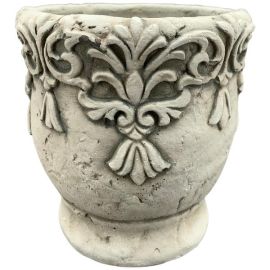 Topf Valo mit Verzierungen creme