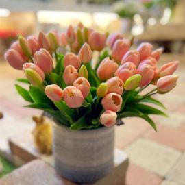 Tulpenstrauß x 5 rosa (real touch)