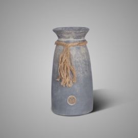 Vase Ancient Clay grau mit Seil