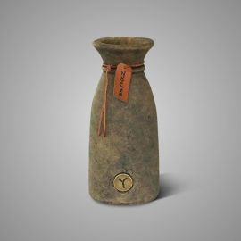 Vase Luxury mit Lederband braun