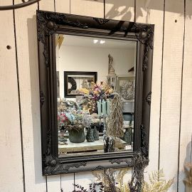 Wandspiegel schwarz Glas/Holz