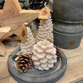 Zapfenkerze Lumiére beige 