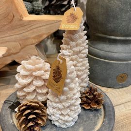 Zapfenkerze Lumiére beige